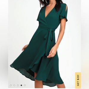 Lulu’s Rise to the Occasion Midi Wrap Dress
